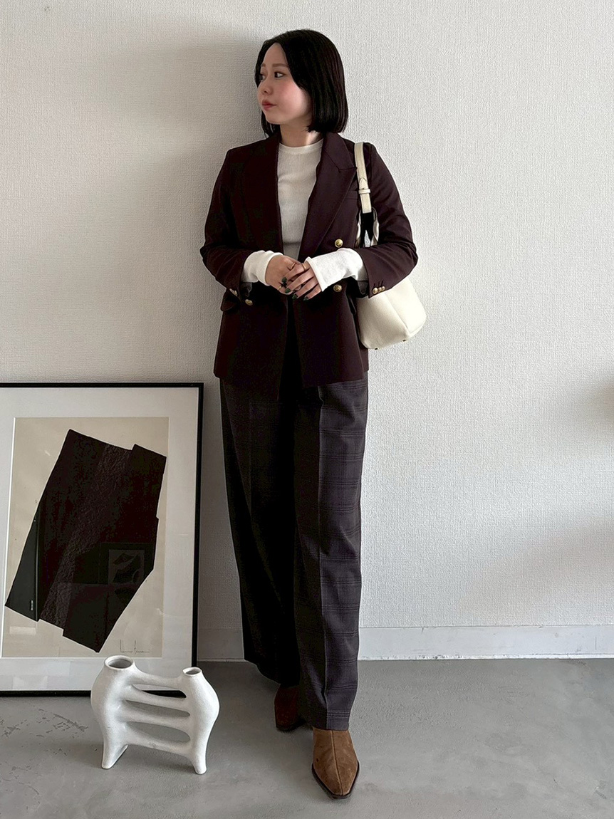 チェックパターン2タックワイドパンツ(ワイドパンツ)｜パンツ｜Mila