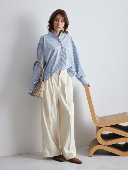 コーデュロイライク2タックワイドパンツ(ワイドパンツ)｜パンツ｜Mila