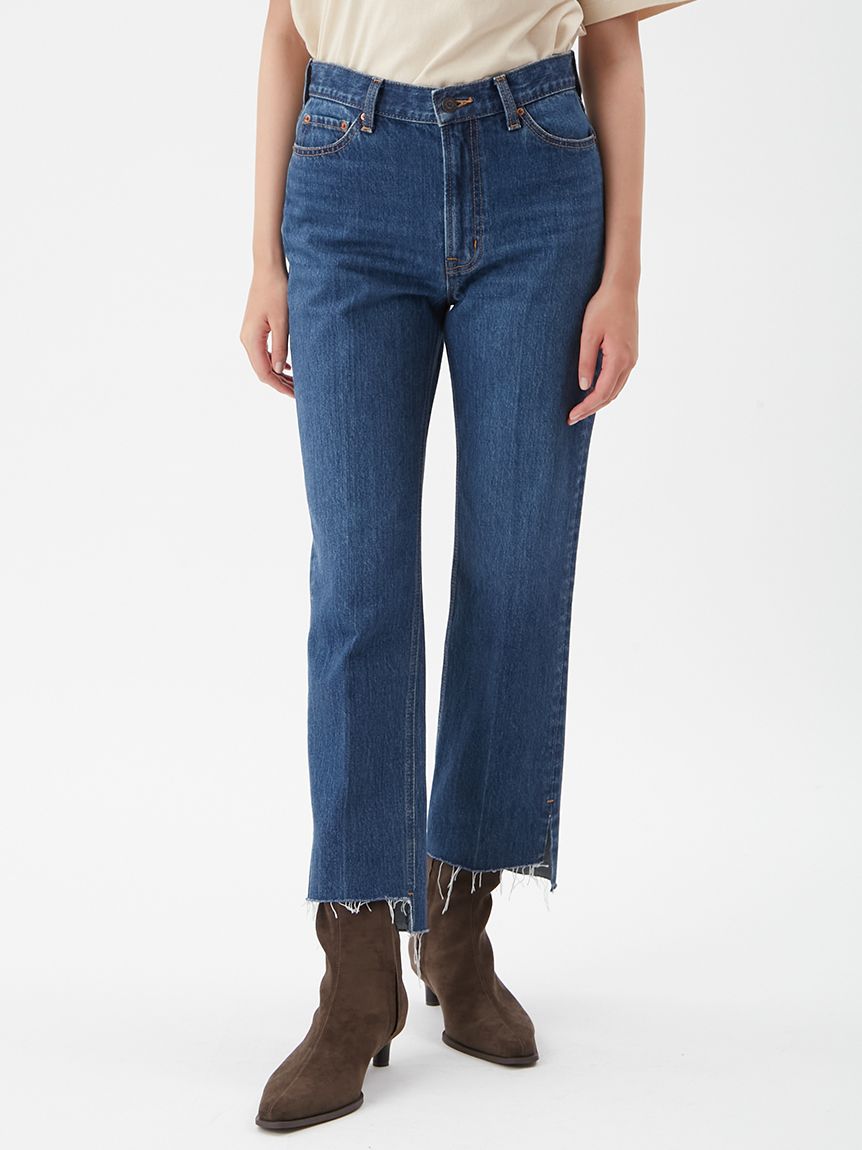 センタープレス裾段差デニムパンツ(デニムパンツ)｜パンツ｜Mila Owen