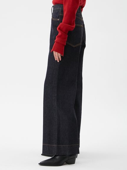 ヘムデザインセミフレアデニムパンツ(デニムパンツ)｜パンツ｜Mila