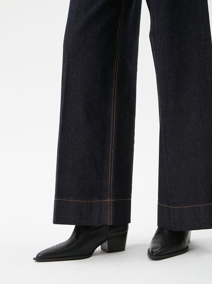 ヘムデザインセミフレアデニムパンツ(デニムパンツ)｜パンツ｜Mila