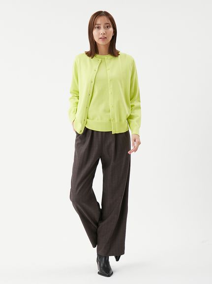 ウエストゴムヘリンボーンイージーパンツ(ストレートパンツ)｜パンツ