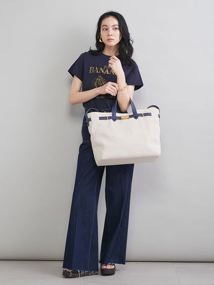 MILA PANTS】玉縁ポケットセミフレアデニムパンツ(デニムパンツ