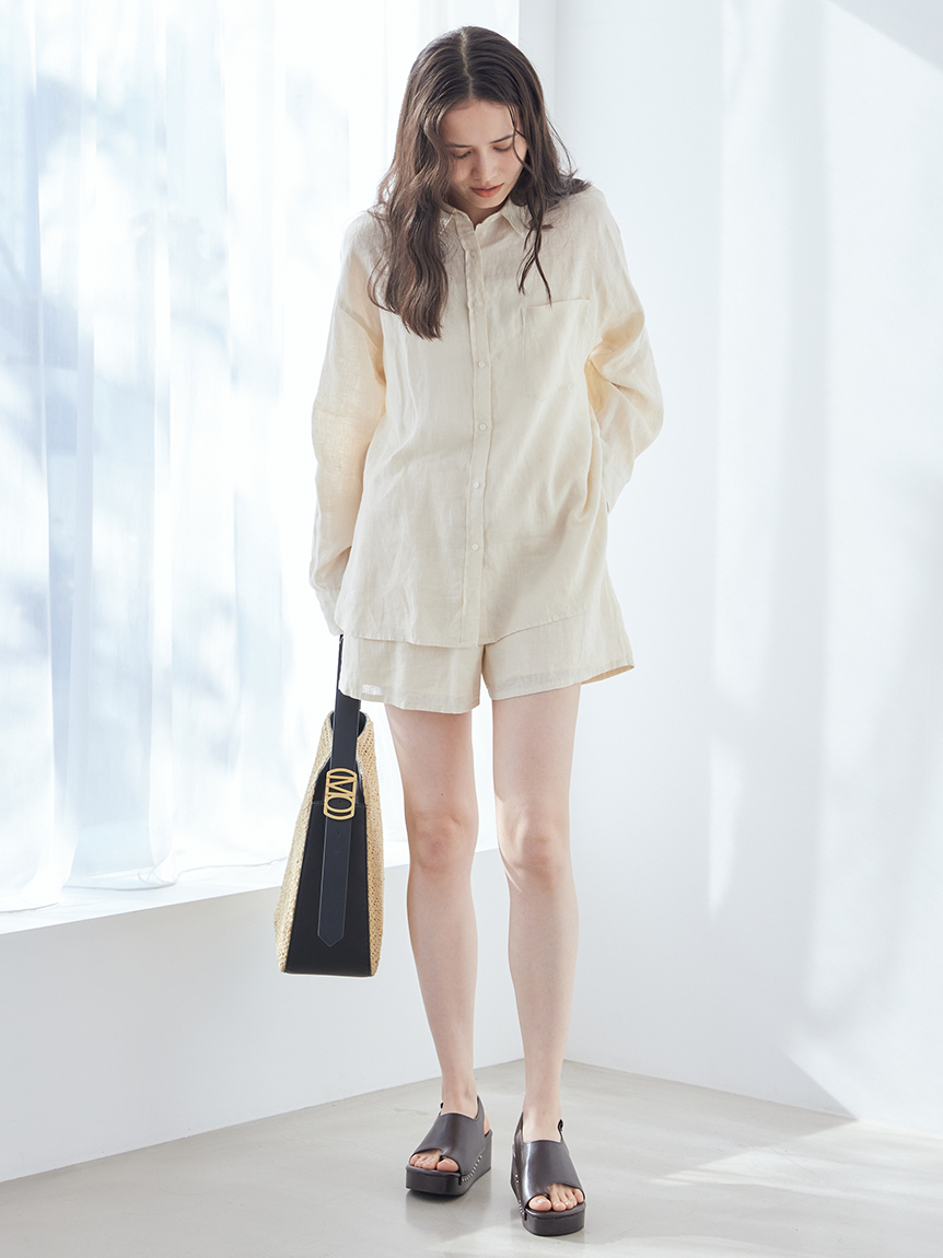 フレンチリネンショートパンツ(ショートパンツ)｜パンツ｜Mila Owen