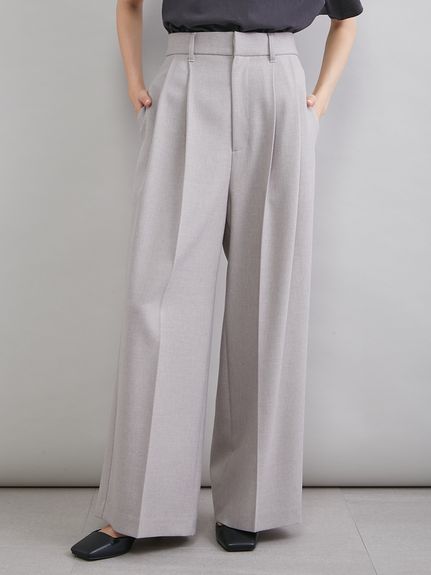 ★新品タグ付き★スウェードタッチスムースワイドパンツ サイズ 1 ★ ドライタッチ2タックワイドパンツ(ワイドパンツ)｜パンツ｜Mila Owen