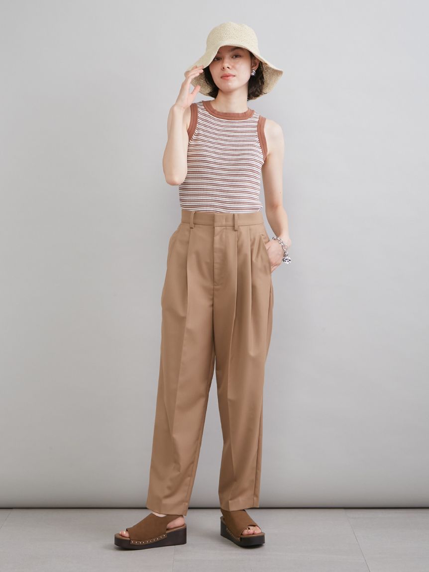 2タックテーパードパンツ(テーパードパンツ)｜パンツ｜Mila Owen