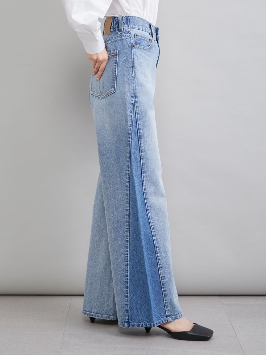 ブロックカラーバギーフレアデニム | 09WFP261123