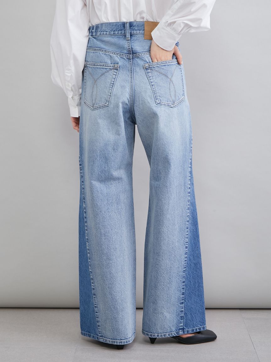 ブロックカラーバギーフレアデニム | 09WFP261123