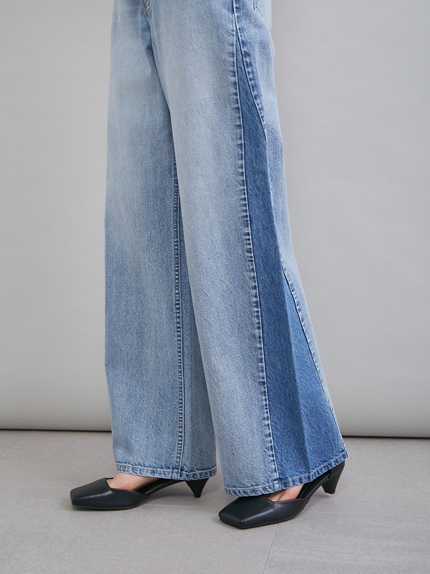 ブロックカラーバギーフレアデニム | 09WFP261123