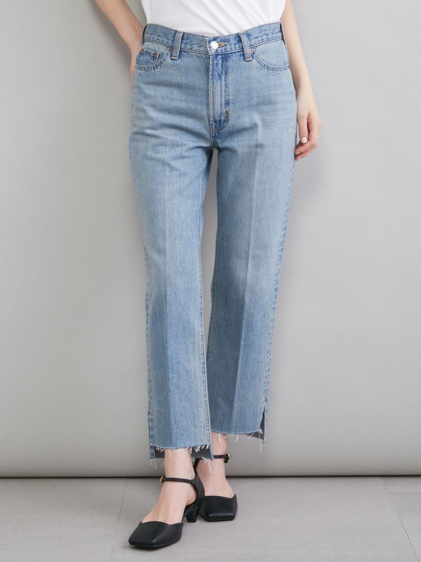 ミラオーウェン　Mila Owen レオパードパンツ MILA PANTS】裾段差テーパードデニムパンツ(デニムパンツ)｜パンツ
