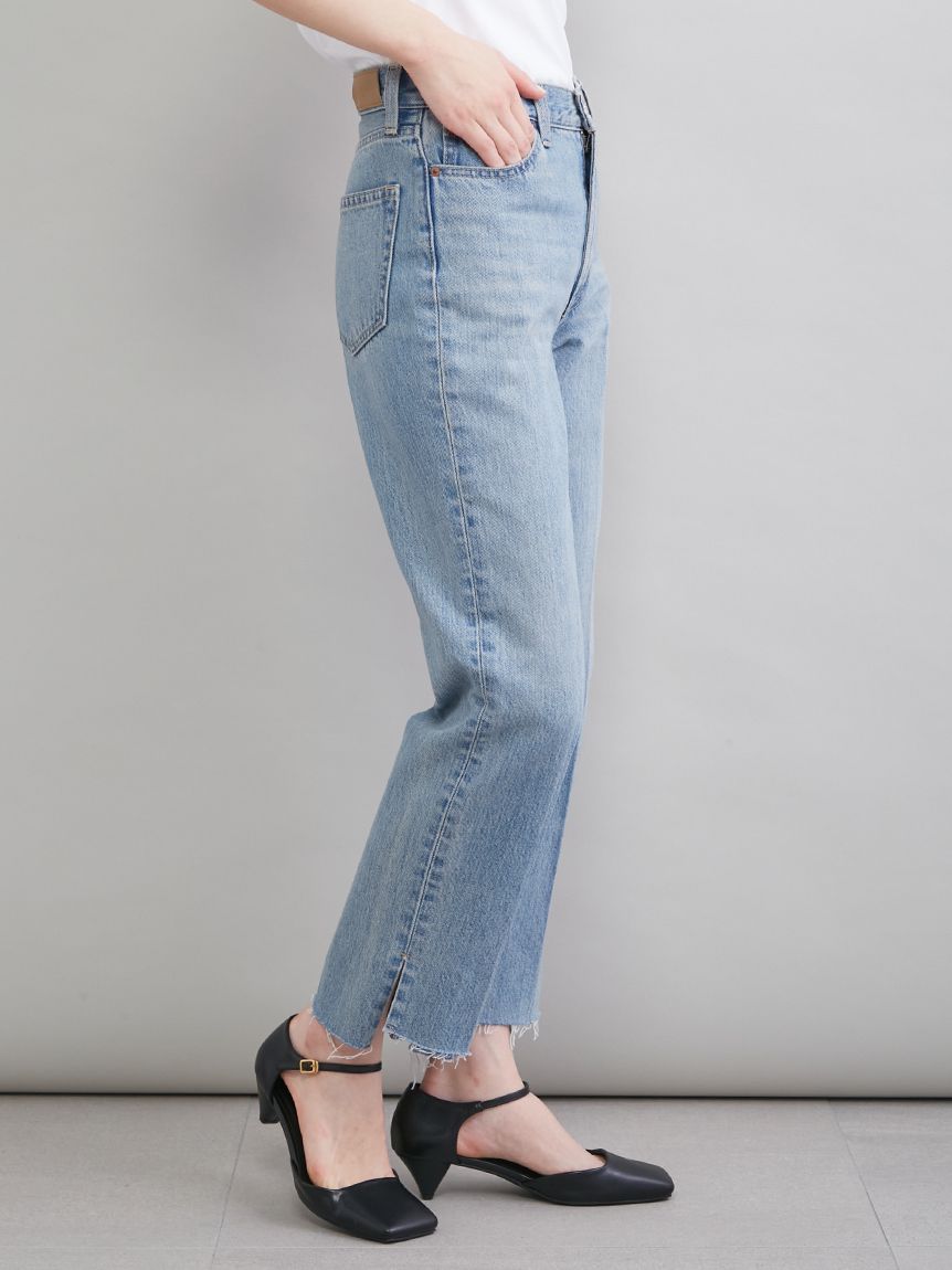 MILA PANTS】裾段差テーパードデニムパンツ(デニムパンツ)｜パンツ