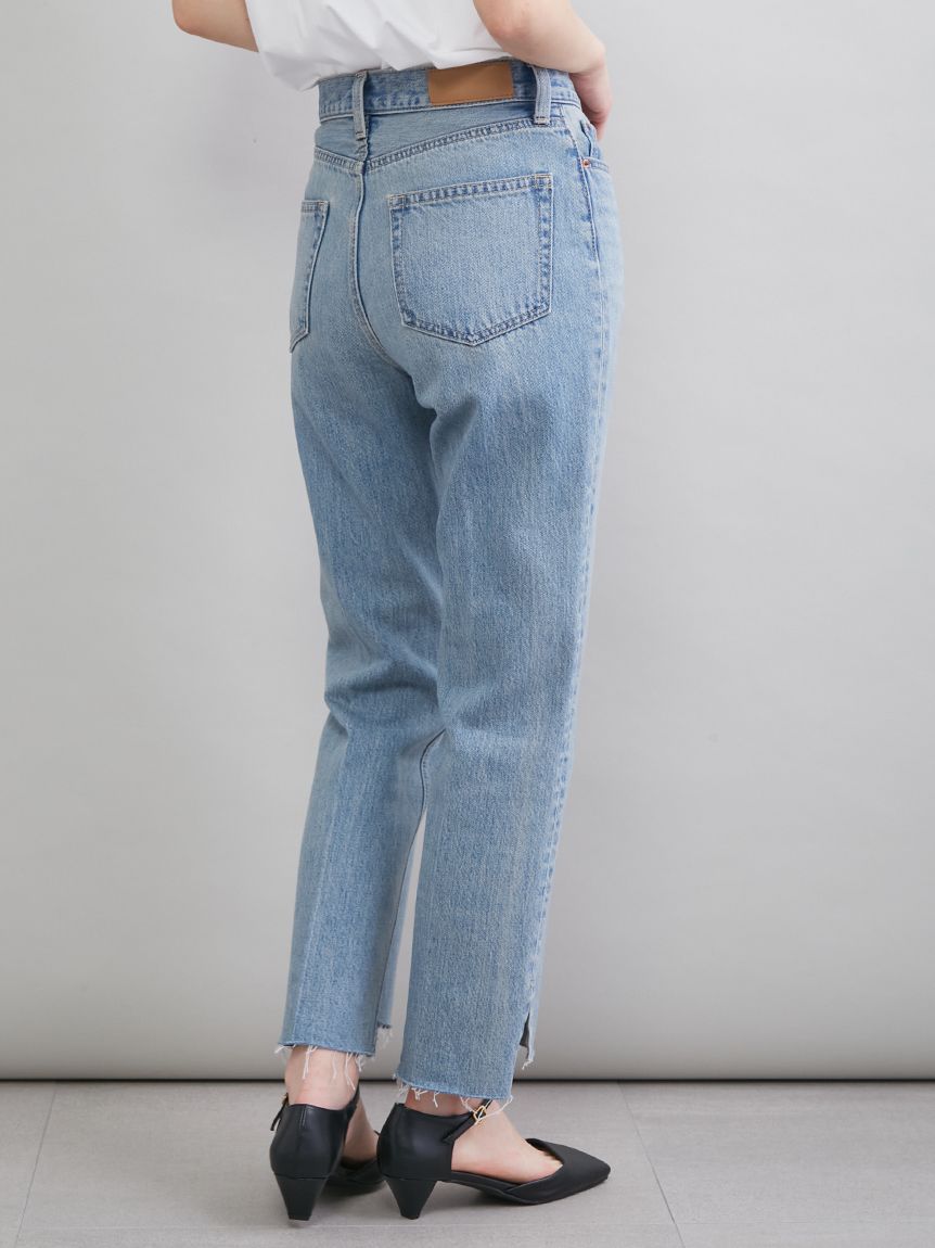 MILA PANTS】裾段差テーパードデニムパンツ(デニムパンツ)｜パンツ