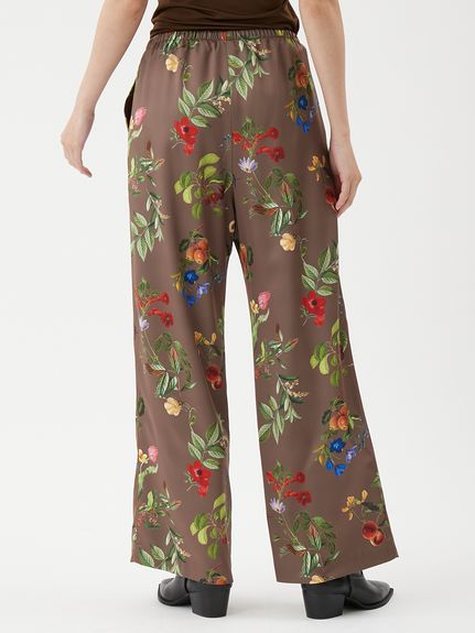 00サイズあり】ボタニカルウエストゴムイージーパンツ(ワイドパンツ