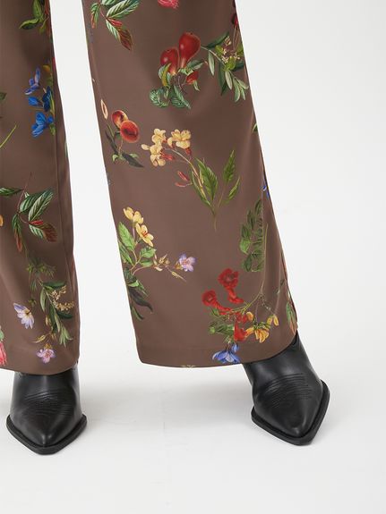 00サイズあり】ボタニカルウエストゴムイージーパンツ(ワイドパンツ