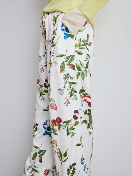 00サイズあり】ボタニカルウエストゴムイージーパンツ(ワイドパンツ