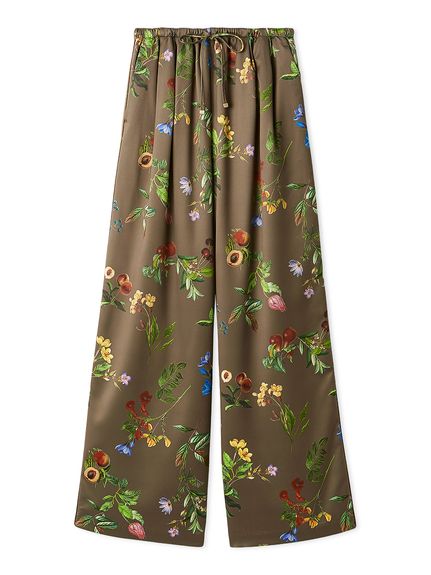 00サイズあり】ボタニカルウエストゴムイージーパンツ(ワイドパンツ
