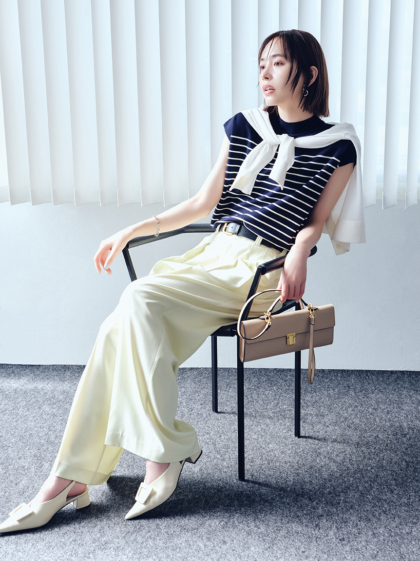 MILA PANTS】【UVカット】クールタッチ後ろゴム2タックワイドパンツ