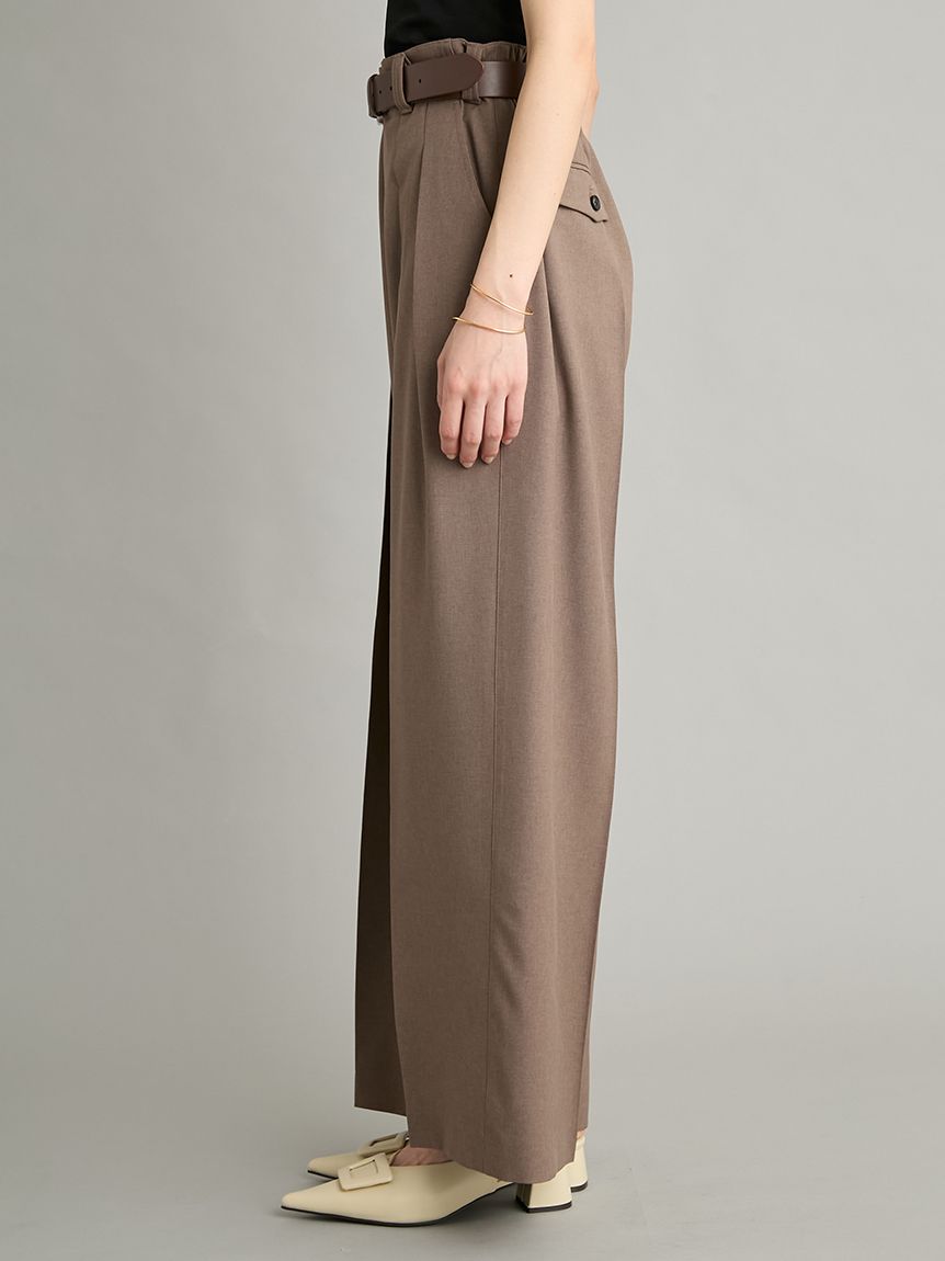 MILA PANTS】【UVカット】クールタッチ後ろゴム2タックワイドパンツ