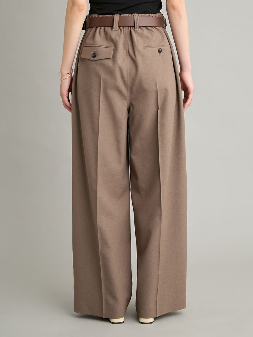 MILA PANTS】【UVカット】クールタッチ後ろゴム2タックワイドパンツ