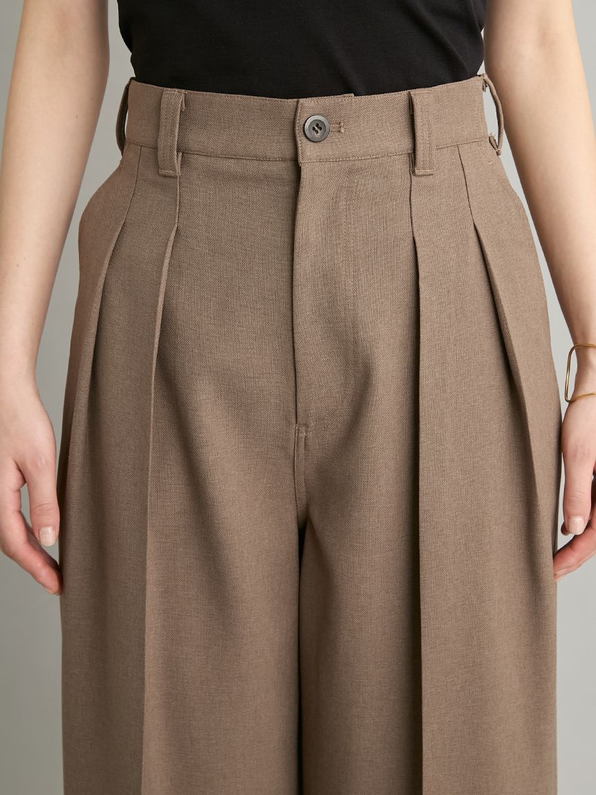 MILA PANTS】【UVカット】クールタッチ後ろゴム2タックワイドパンツ