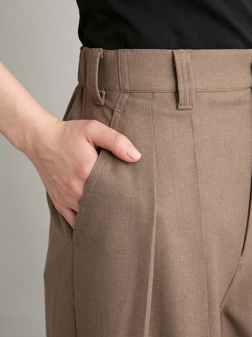 MILA PANTS】【UVカット】クールタッチ後ろゴム2タックワイドパンツ