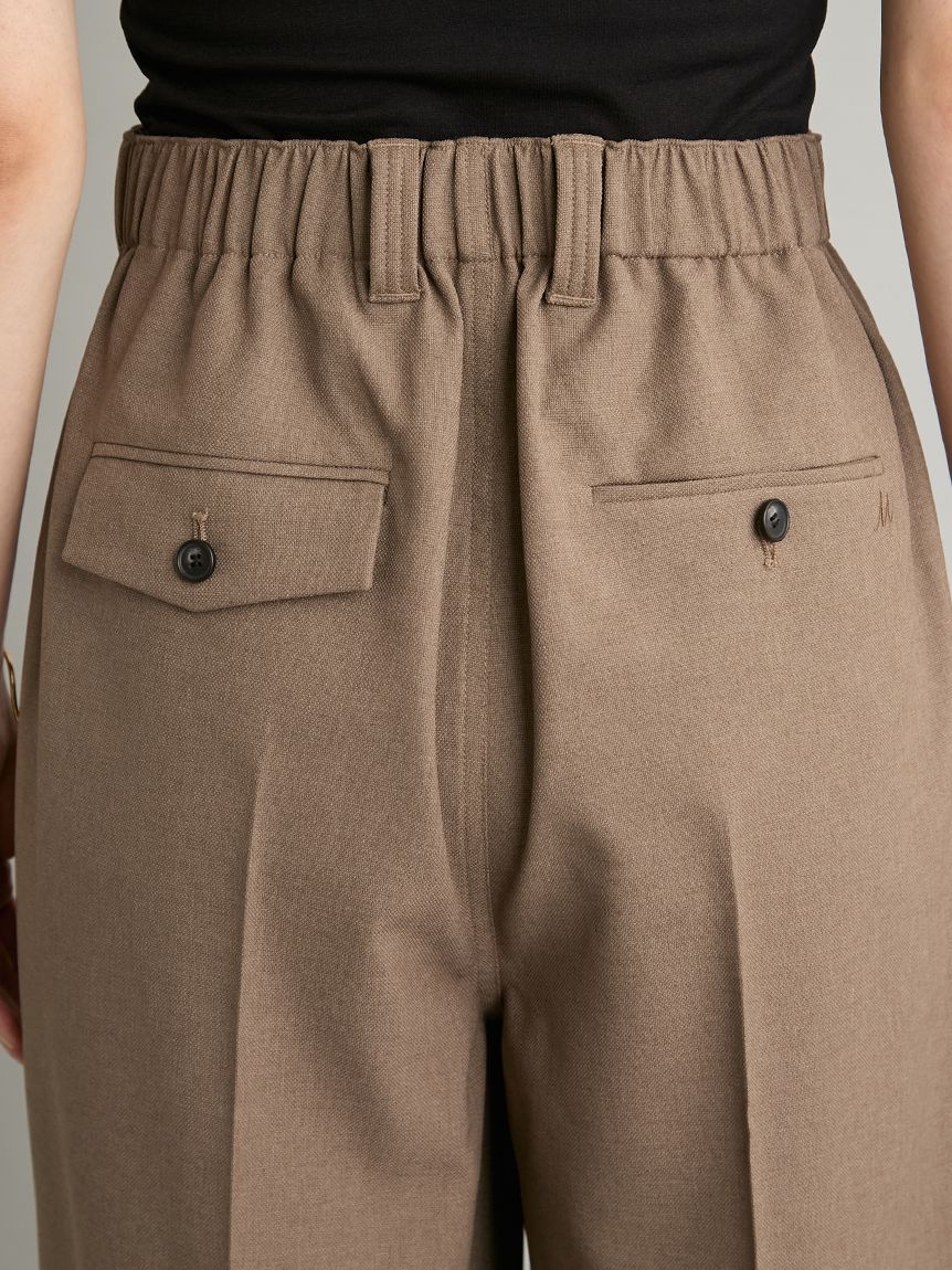 MILA PANTS】【UVカット】クールタッチ後ろゴム2タックワイドパンツ