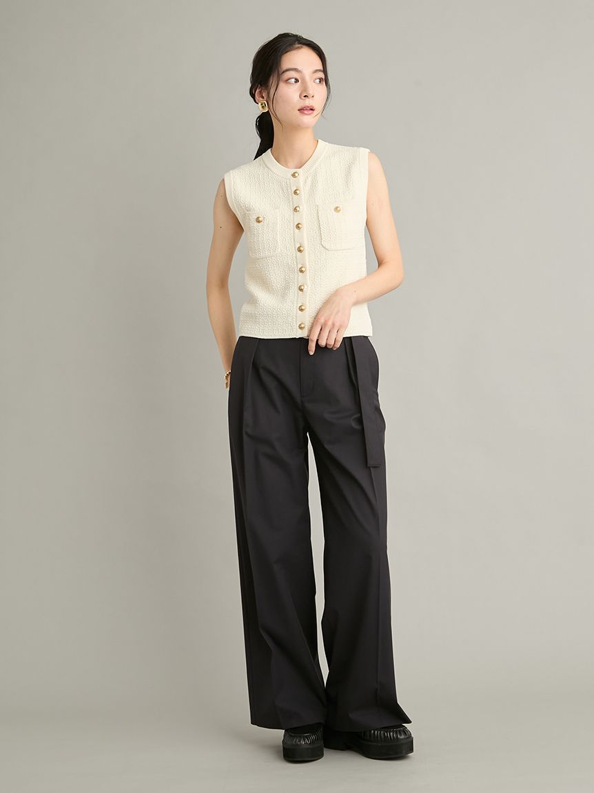 MILA PANTS】【UVカット】マルチファンクションセミワイドタックパンツ
