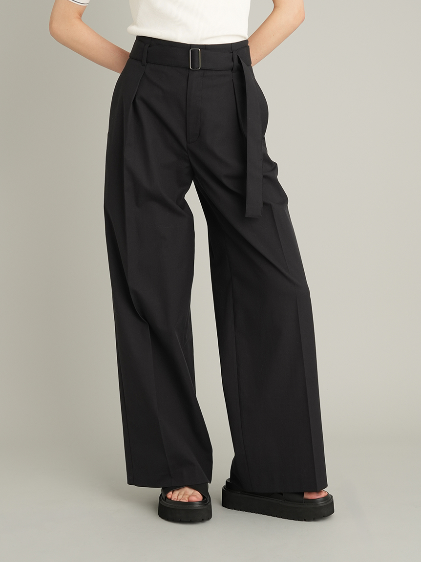 MILA PANTS】【UVカット】マルチファンクションセミワイドタックパンツ