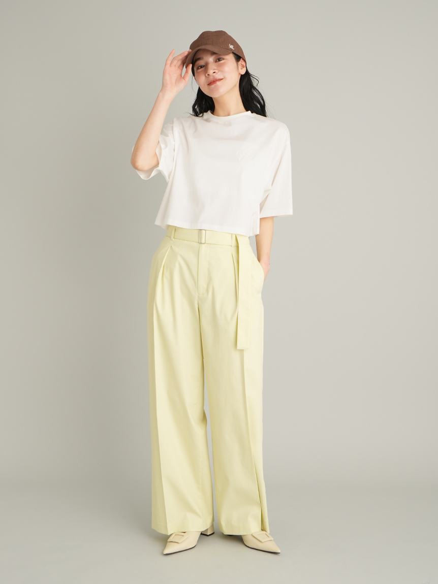 MILA PANTS】【UVカット】マルチファンクションセミワイドタックパンツ