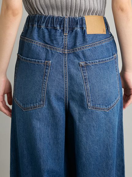 MILA PANTS】ウエストゴムドロストイージーデニムパンツ(デニムパンツ