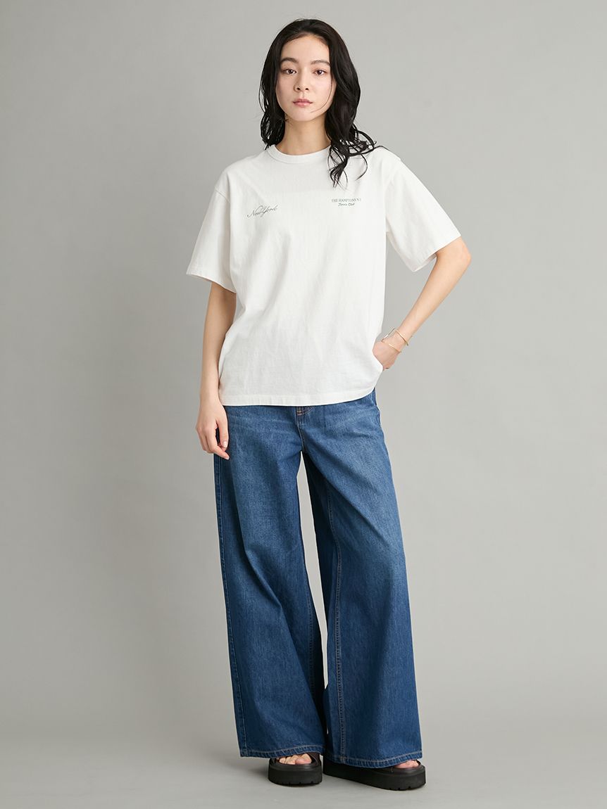 MILA PANTS】ウエストゴムドロストイージーデニムパンツ(デニムパンツ