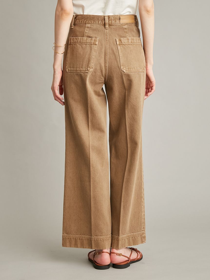 BEIGE ベイジ MILLAM / フェイクレザーパッチワイドパンツ ウール パッチポケットデニム(デニムパンツ)｜パンツ｜Mila Owen（ミラ