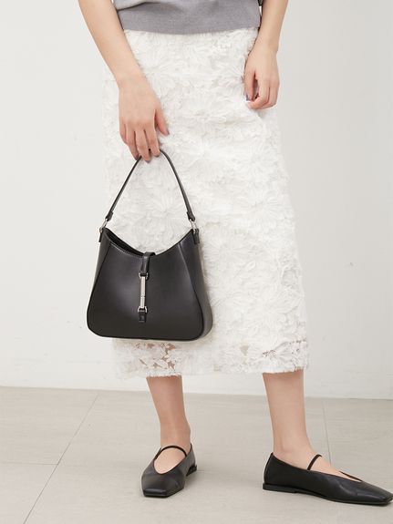 シアーモチーフファブリックストレートスカート(ロングスカート  