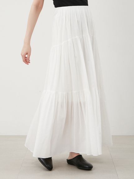 washer volume tiered skirt/ボリュームティアードスカート【S