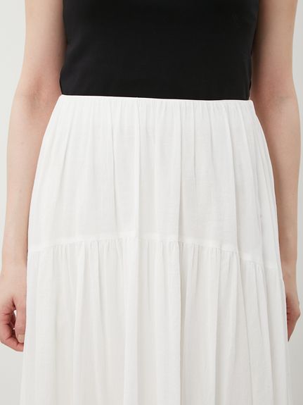 マキシ丈ボリュームティアードスカート(ロングスカート)｜スカート