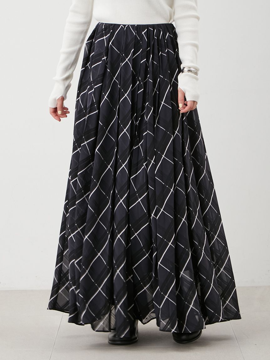 WEB限定00サイズ】ウエストゴムタックプレスフレアスカート(フレア