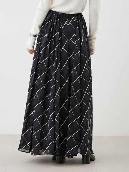 WEB限定00サイズ】ウエストゴムタックプレスフレアスカート