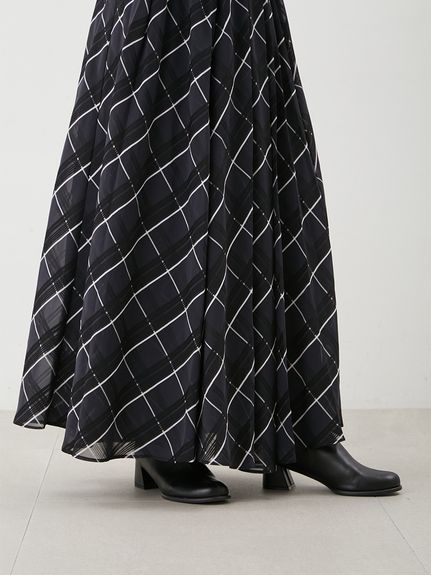 WEB限定00サイズ】ウエストゴムタックプレスフレアスカート(フレア