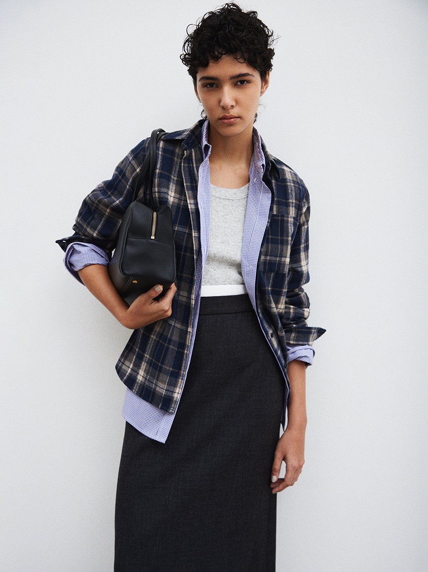 ウエストデザインストレートロングスカート(ロングスカート