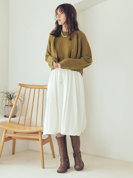 ウエストドロスト2サイズバルーンスカート(フレアスカート)｜スカート