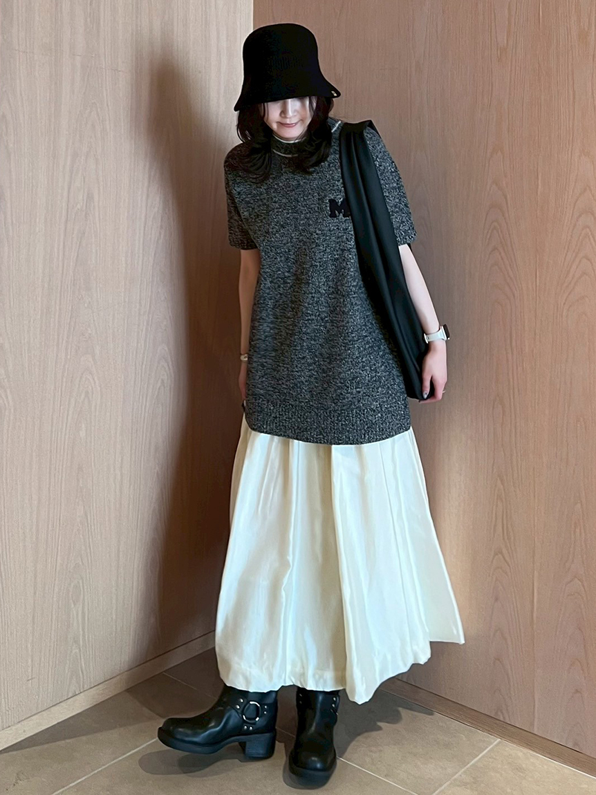 ウエストゴムシアーシャイニーバルーンスカート(フレアスカート