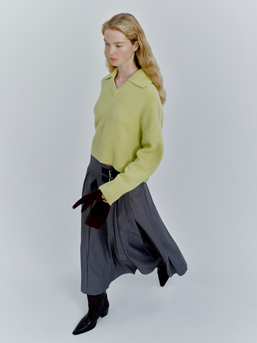 バックル付きOneWAYプリーツスカート(ロングスカート)｜スカート｜Mila