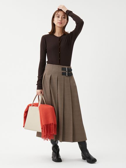 バックル付きOneWAYプリーツスカート(ロングスカート)｜スカート｜Mila