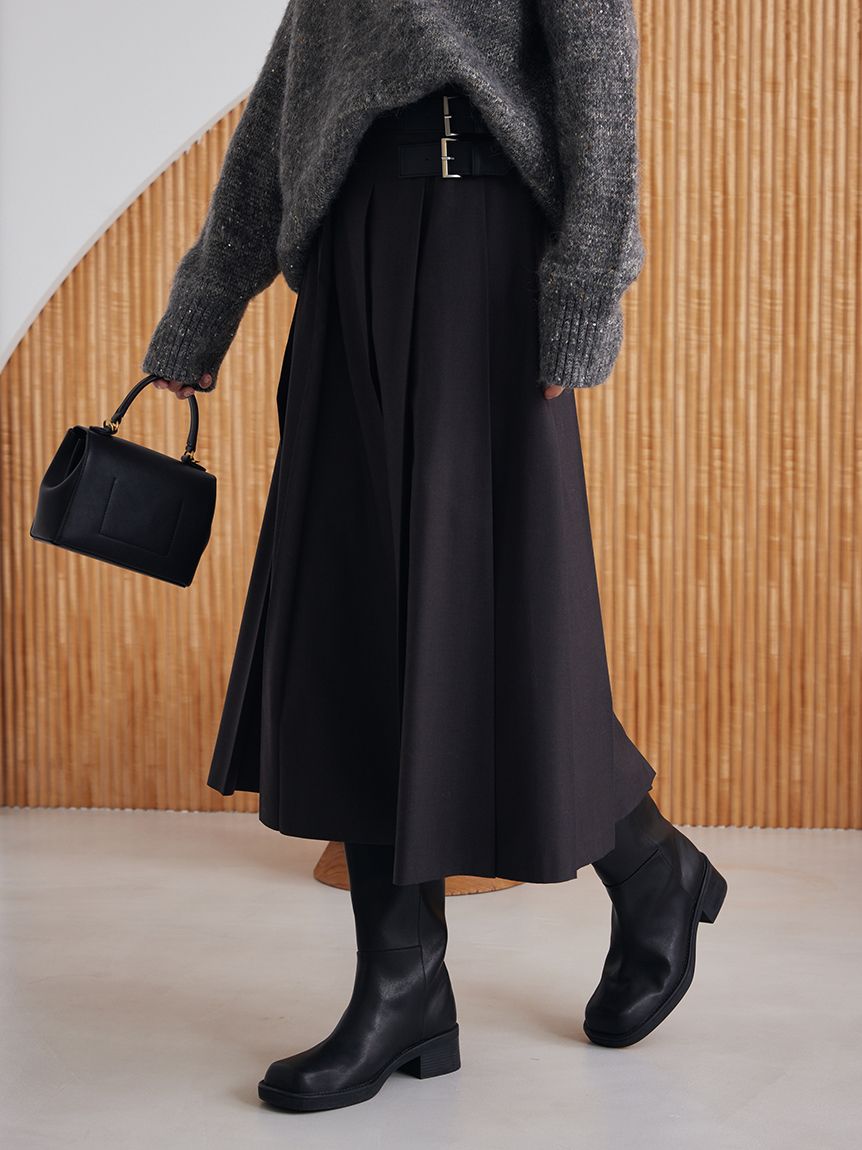 バックル付きOneWAYプリーツスカート(ロングスカート)｜スカート｜Mila