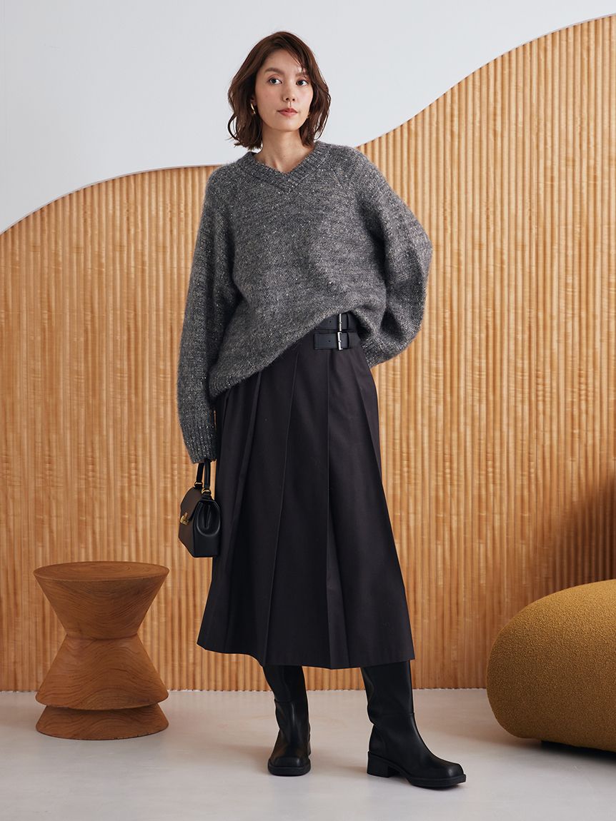 Malbon マルボン 毛呢プリーツスカート 秋冬ウェア 美シルエット☘️ Malbon マルボン 毛呢プリーツスカート 秋冬ウェア 美シルエット