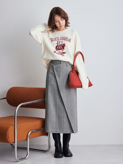 アシメストレートスカート(ロングスカート)｜スカート｜Mila Owen