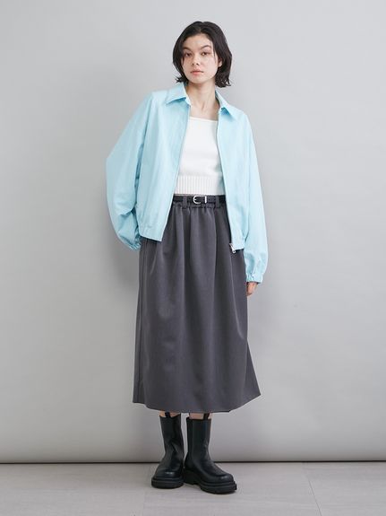 ウエストゴムランダムタックミディスカート(ロングスカート)｜スカート