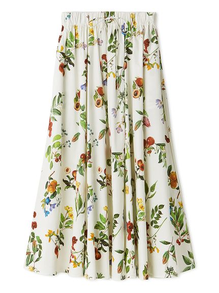 ボタニカルウエストゴムギャザーマキシスカート(ロングスカート