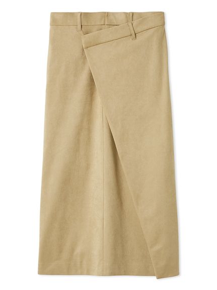 セットアップ対応】スウェードアシメストレートスカート(ロング