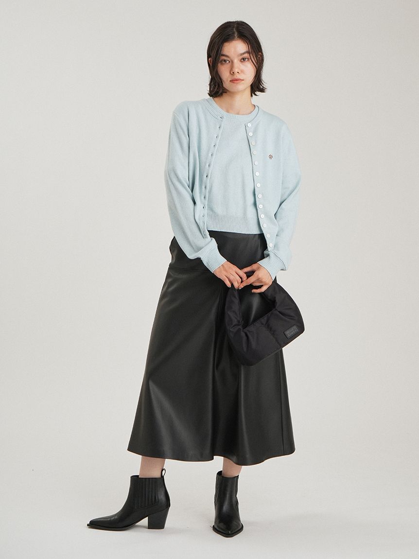 後ろゴムフェイクレザースカート(ロングスカート)｜スカート｜Mila